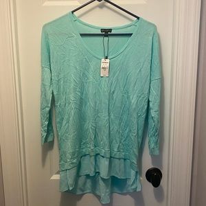 Express Mint Green Mixed Media Sweater Top NWT L